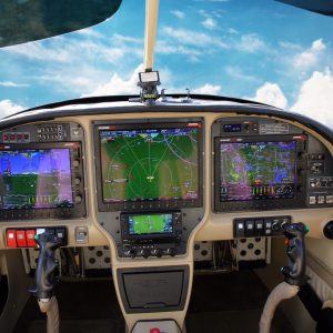 cockpit with clouds